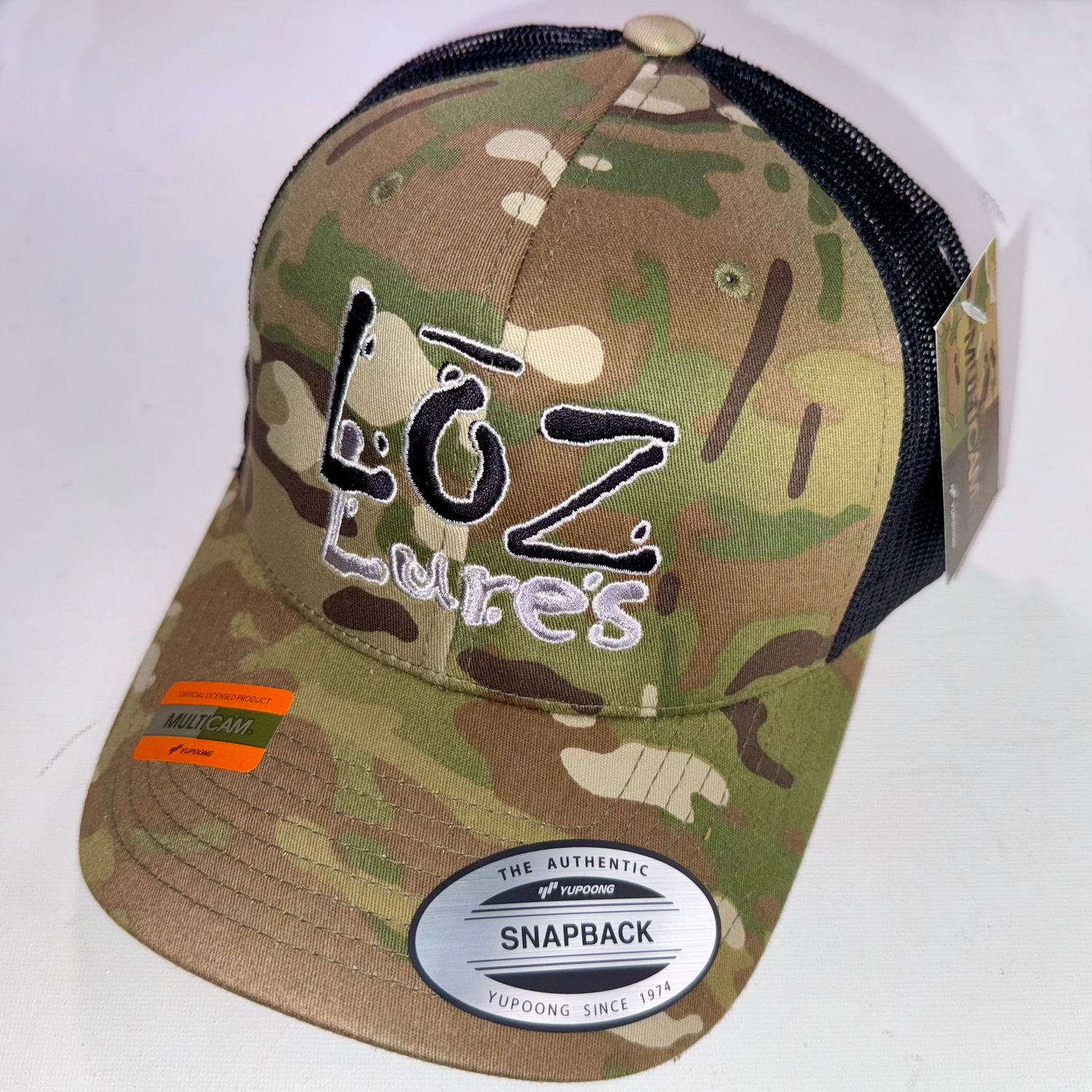 Green Multicam Camo with Black Mesh, Snap-Back Trucker Cap