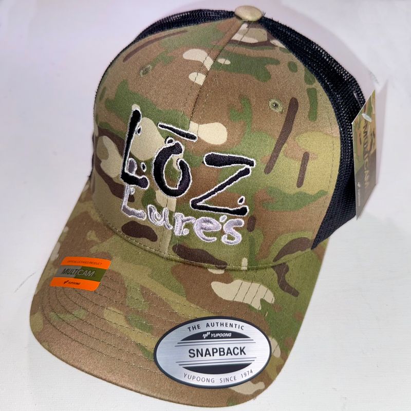 Green Multicam Camo with Black Mesh, Snap-Back Trucker Cap