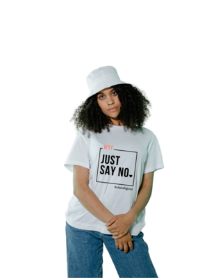 Just Say No - White & Coral Unisex Tee