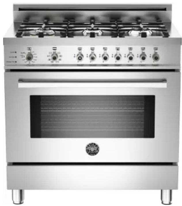 Bertazzoni - 36&quot; Dual Fuel Range - 6 Burner