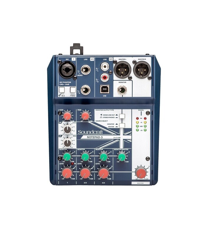 CONSOLA CON INTERFAZ USB SOUNDCRAFT NOTEPAD 5