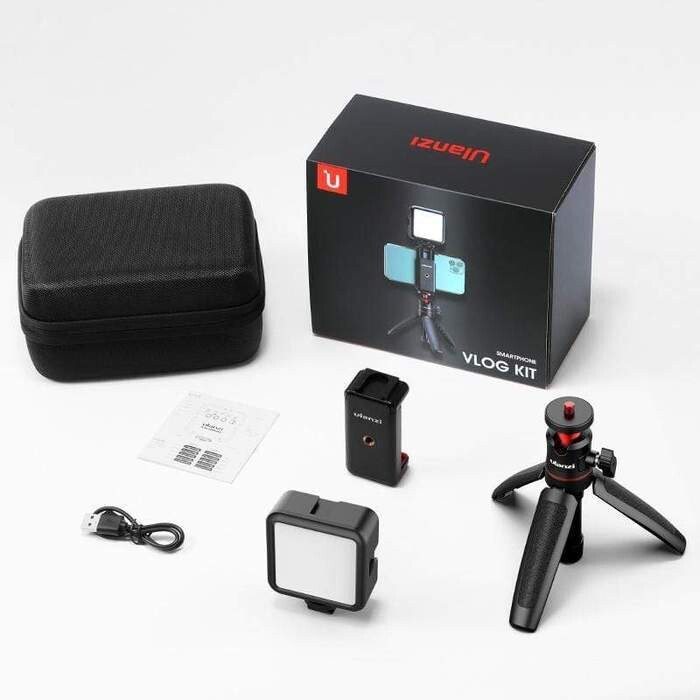 Ulanzi Vlog Kit 7 Trípode, Luz y Soporte de Teléfonos