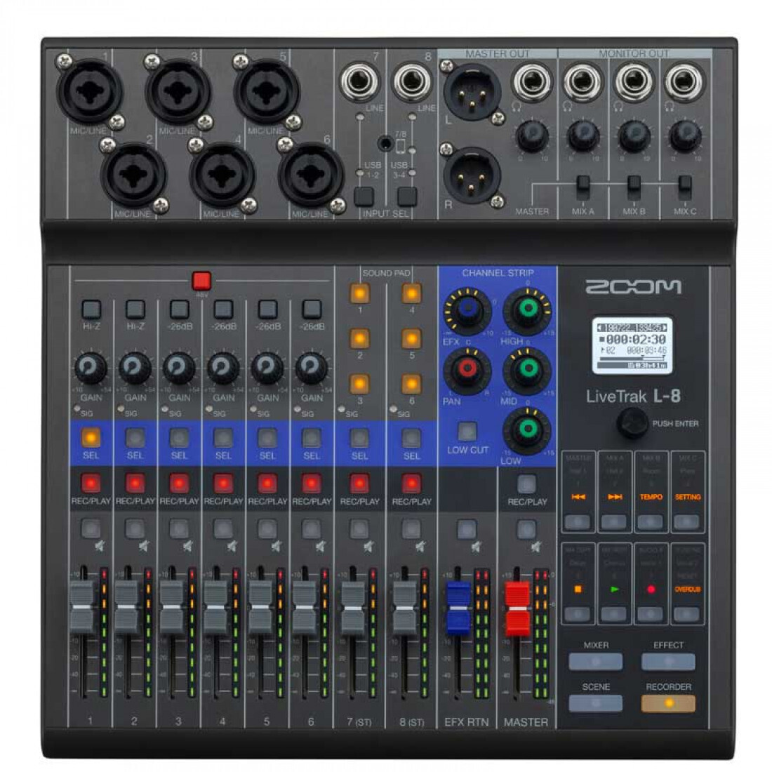 ZOOM LiveTrak L-8 Mixer 8 Canales Portatil