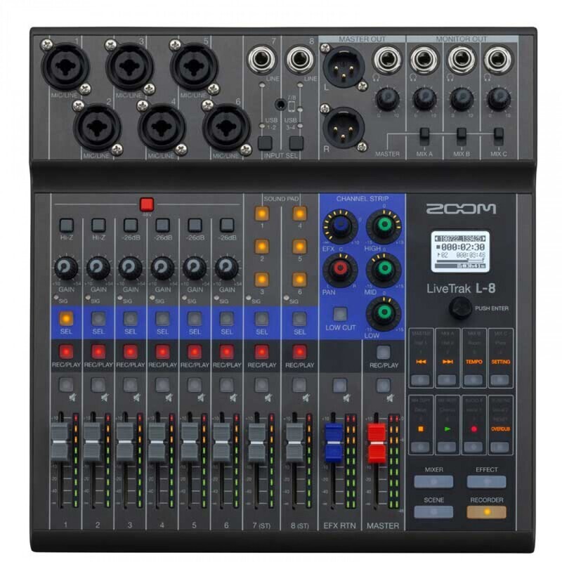 ZOOM LiveTrak L-8 Mixer 8 Canales Portatil