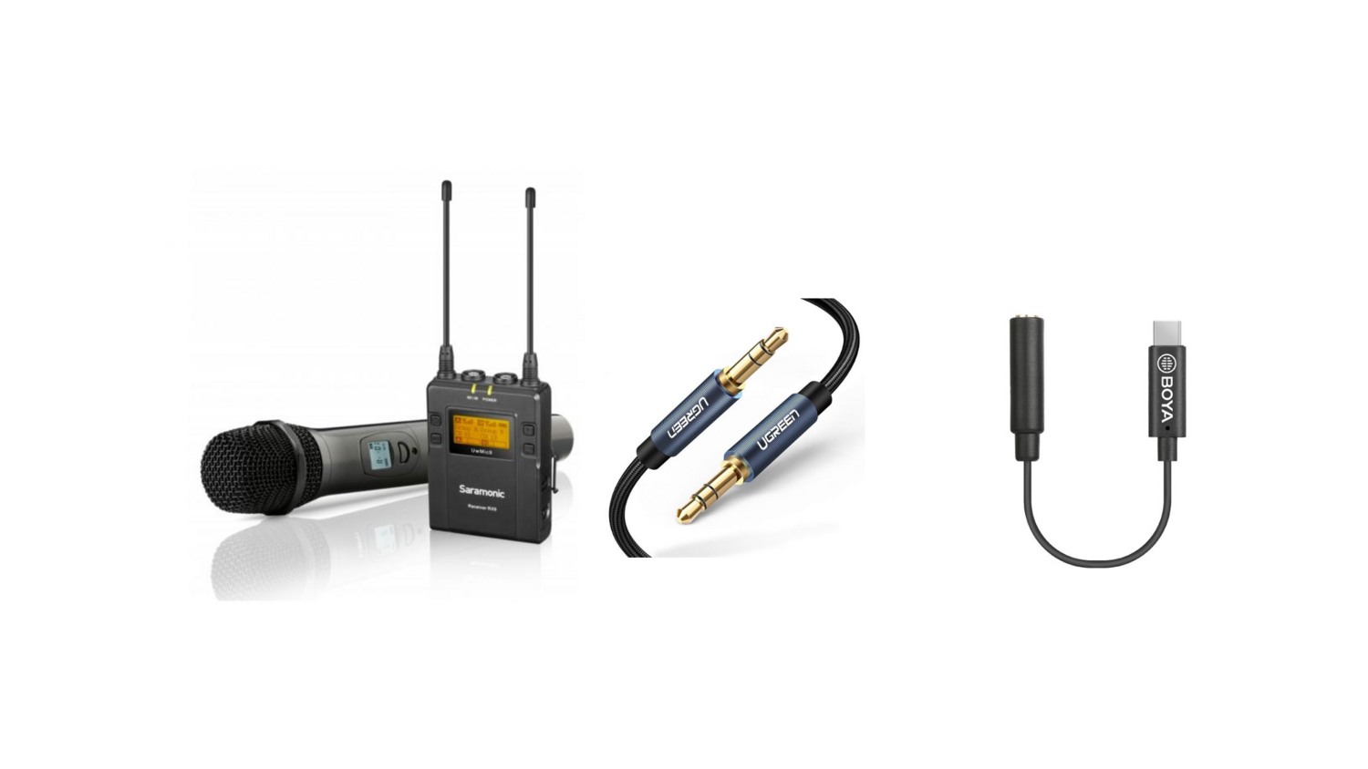 KIT SARAMONIC MIC TX + RX + CABLE + ADAPTADOR USB C