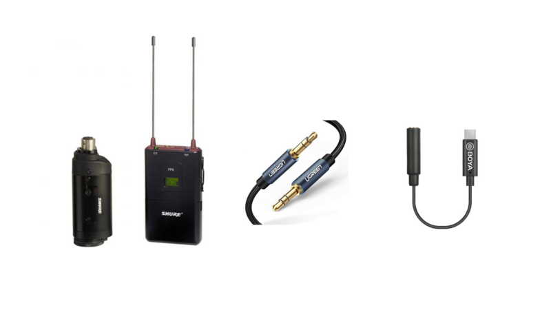 KIT PARA MIC DE MANO + CABLE + ADAPTADOR USB C PARA TELEFONO