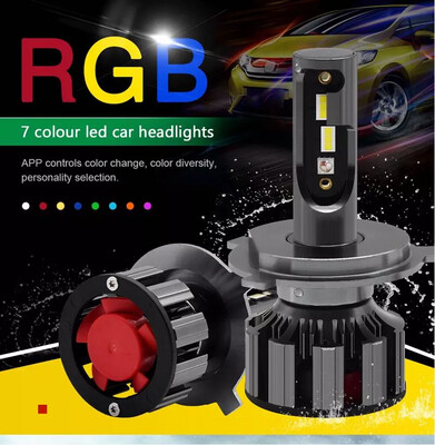 RGB Headlight LED kit H7 app controlled multi colour