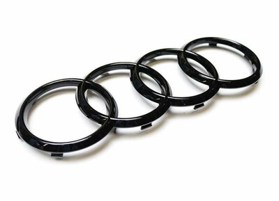 Audi black ring replacement front grill grille badge emblem clip on