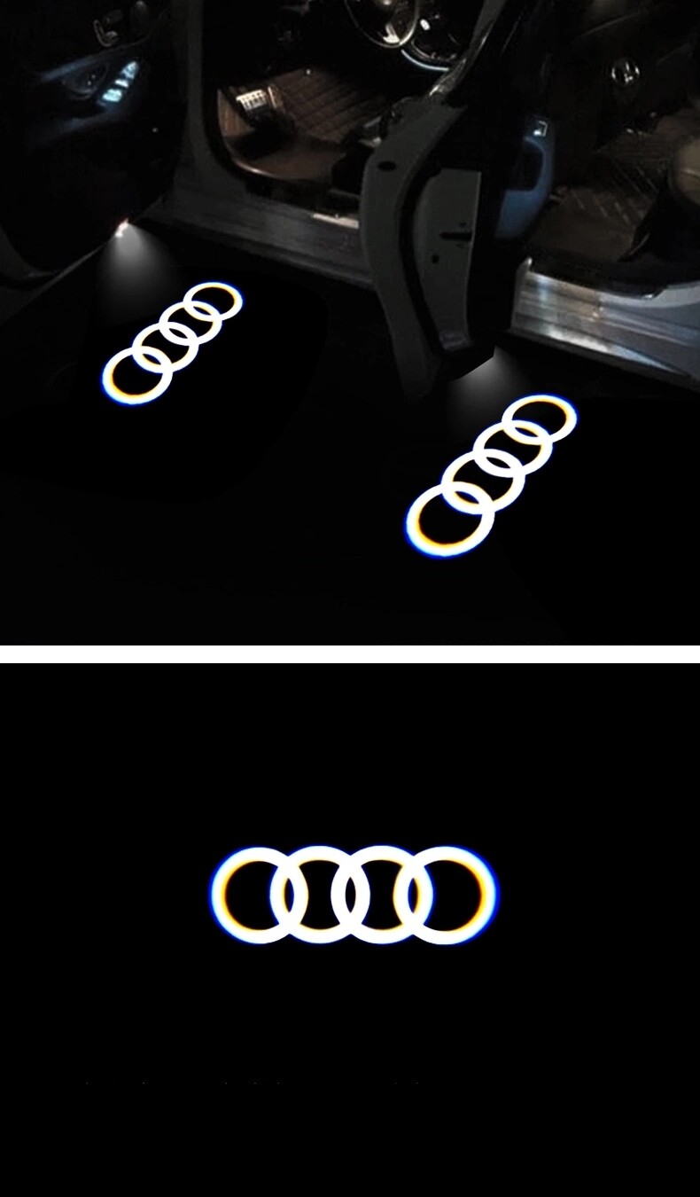 2pc Audi door projector shadow LED kit 4 ring OOOO logo