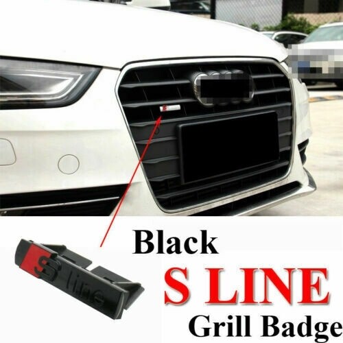 Audi Sline S-Line black grill grille badge emblem