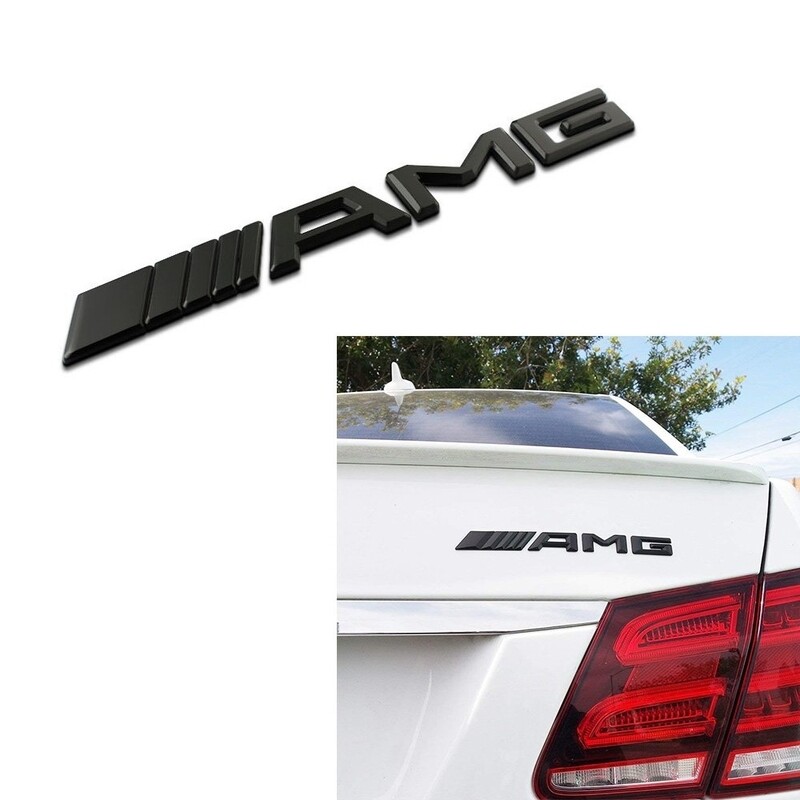 AMG black rear boot trunk badge emblem adhesive stick on