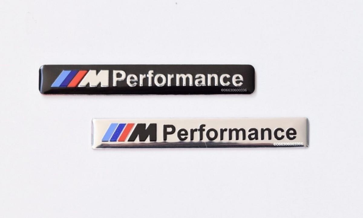 BMW M performance silver black interior rear boot trunk badge emblem adhesive stick on