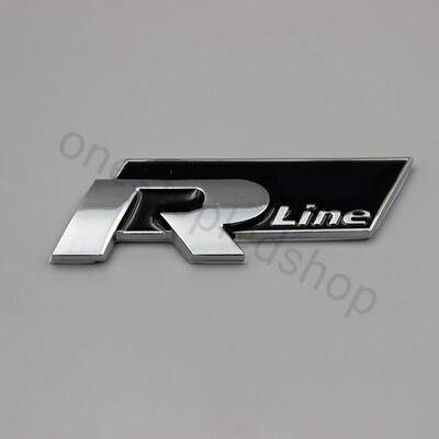 R R-Line RLine volkswagen black silver rear boot trunk badge emblem adhesive stick on