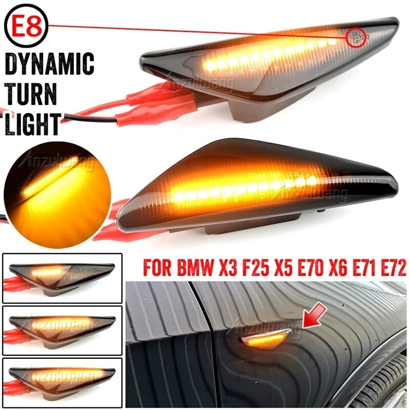 BMW side wing fender dynamic sequential indicator LED kit X3 X5 X6