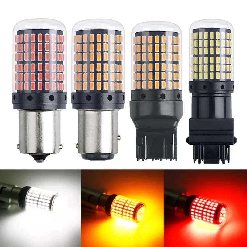 2pcs T20 7440 7443 LED bulbs error free white drl reverse sidelights