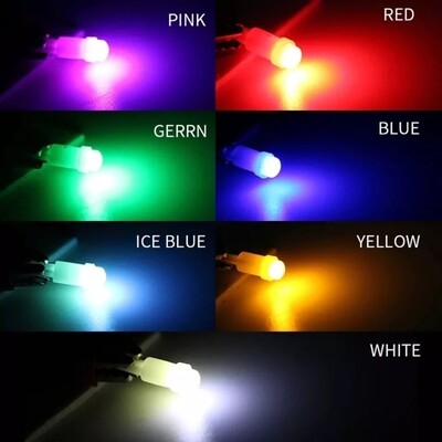 5pcs T5 neo wedge LED bulbs white blue green red