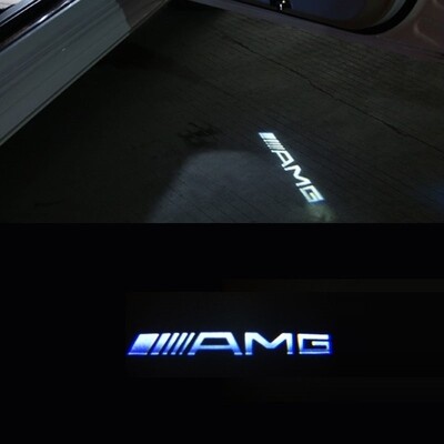 2pc Mercedes Benz AMG logo door projector shadow lights kit