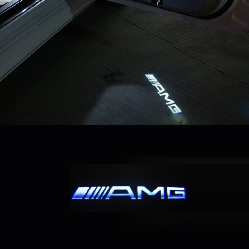 Mercedes Benz AMG logo door projector shadow lights kit CLA E Class