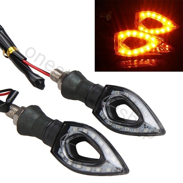 2pcs LED indicator kit motorbike motorcycle quad triangle