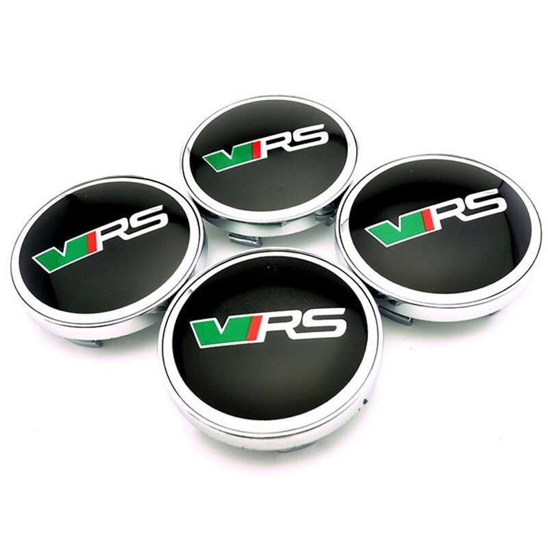 4 X Skoda VRS V-RS RS 56mm 60mm Alloy wheel center hub caps