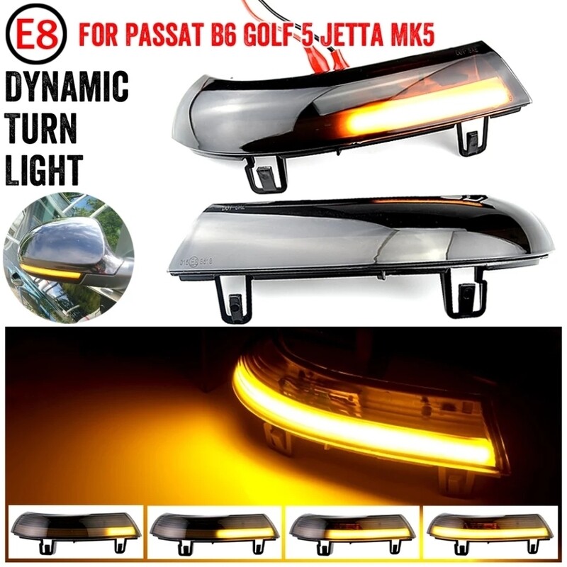 Volkswagen sequential side mirror dynamic LED kit Golf mk5 Passat Skoda