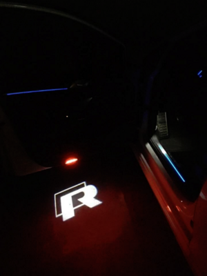 2pc Volkswagen door projector shadow LED kit R RLine logo