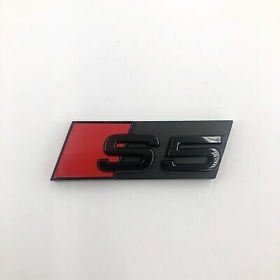 Audi S5 black grill grille badge emblem with fitting kit
