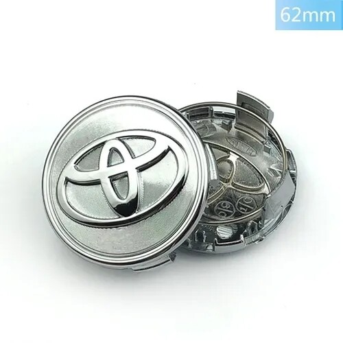4 X Toyota silver chrome 62mm Alloy wheel center hub caps
