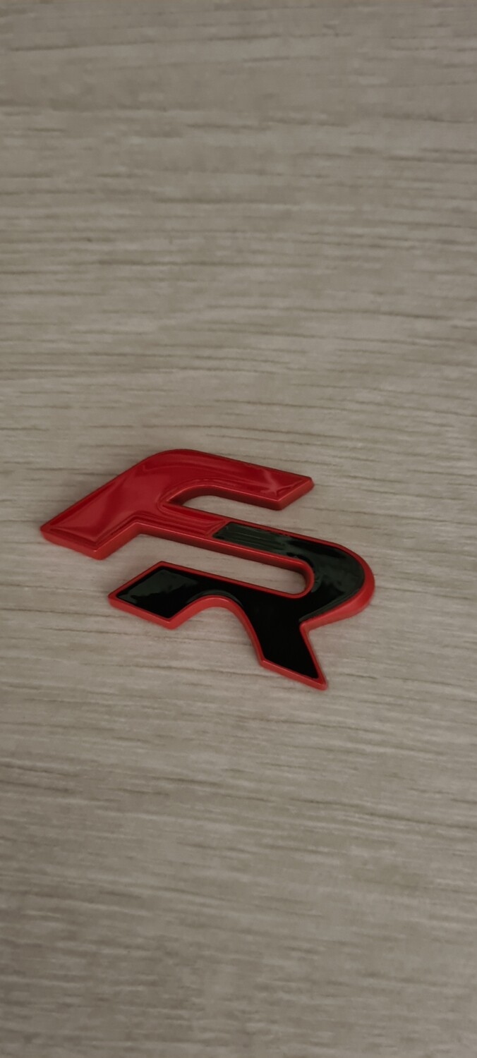 FR red F black R outline rear boot trunk badge emblem adhesive stick on