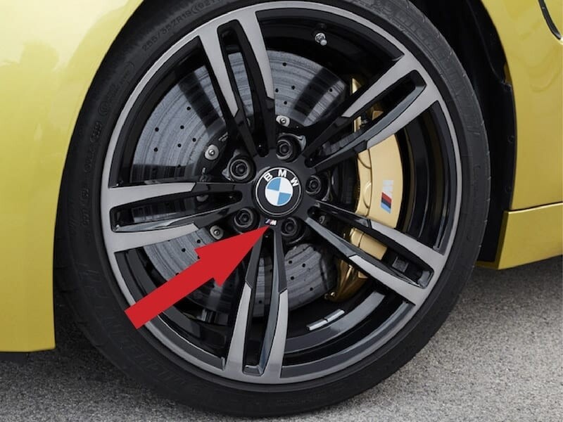 4pcs BMW M sport alloy wheel badge emblem adhesive stick on