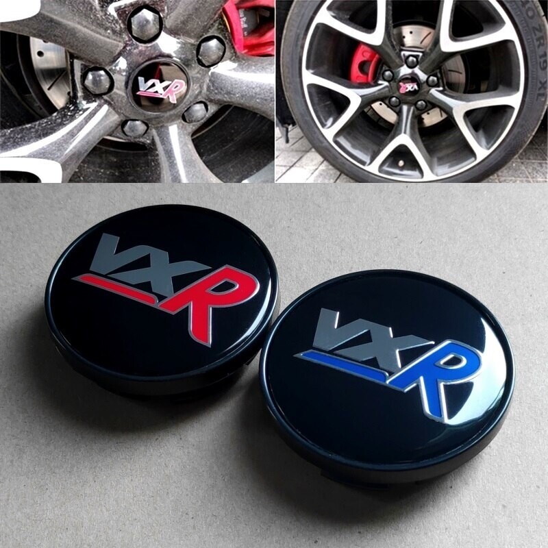 4 X black red blue vauxhall VXR 60mm Alloy wheel hub caps