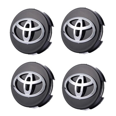 4 X black chrome 62mm Alloy wheel center hub caps