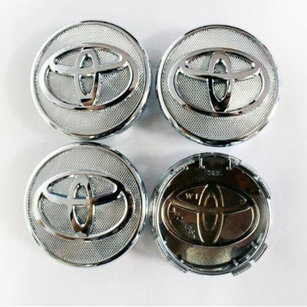 4 X Toyota silver chrome 57mm Alloy wheel center hub caps