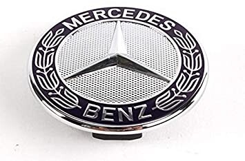 Mercedes Benz 57mm silver bonnet front spring notch badge emblem