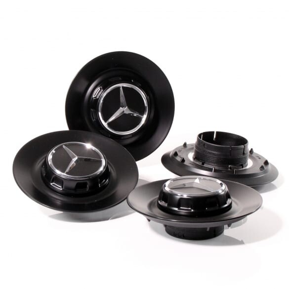Mercedes Benz 144mm black alloy wheel center hub cap