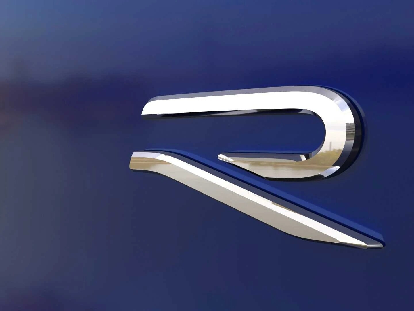 R R-Line RLine new volkswagen Silver boot trunk badge emblem adhesive stick on