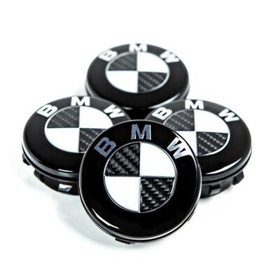 4 x BMW 56mm 57mm Carbon Fibre alloy wheel hub caps