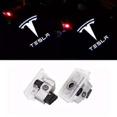 2pc Tesla door projector shadow LED kit logo