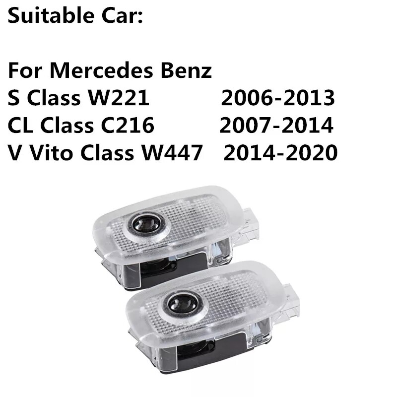 2pc Mercedes Benz logo door projector shadow lights kit Vito E Class