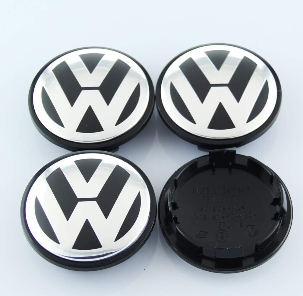 4 X Volkswagen 1J0 601 171 56mm Alloy wheel center hub caps