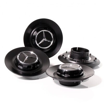 4pcs Mercedes Benz 144mm black alloy wheel center hub cap