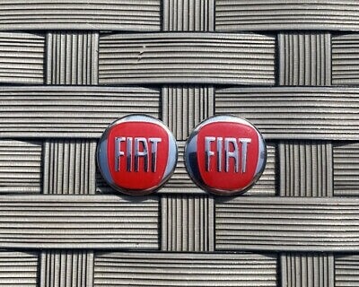 2pcs Fiat 15mm key fob badge emblem adhesive stick on