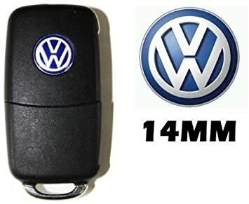 2pcs Volkswagen vw blue 14mm key fob badge emblem adhesive stick on