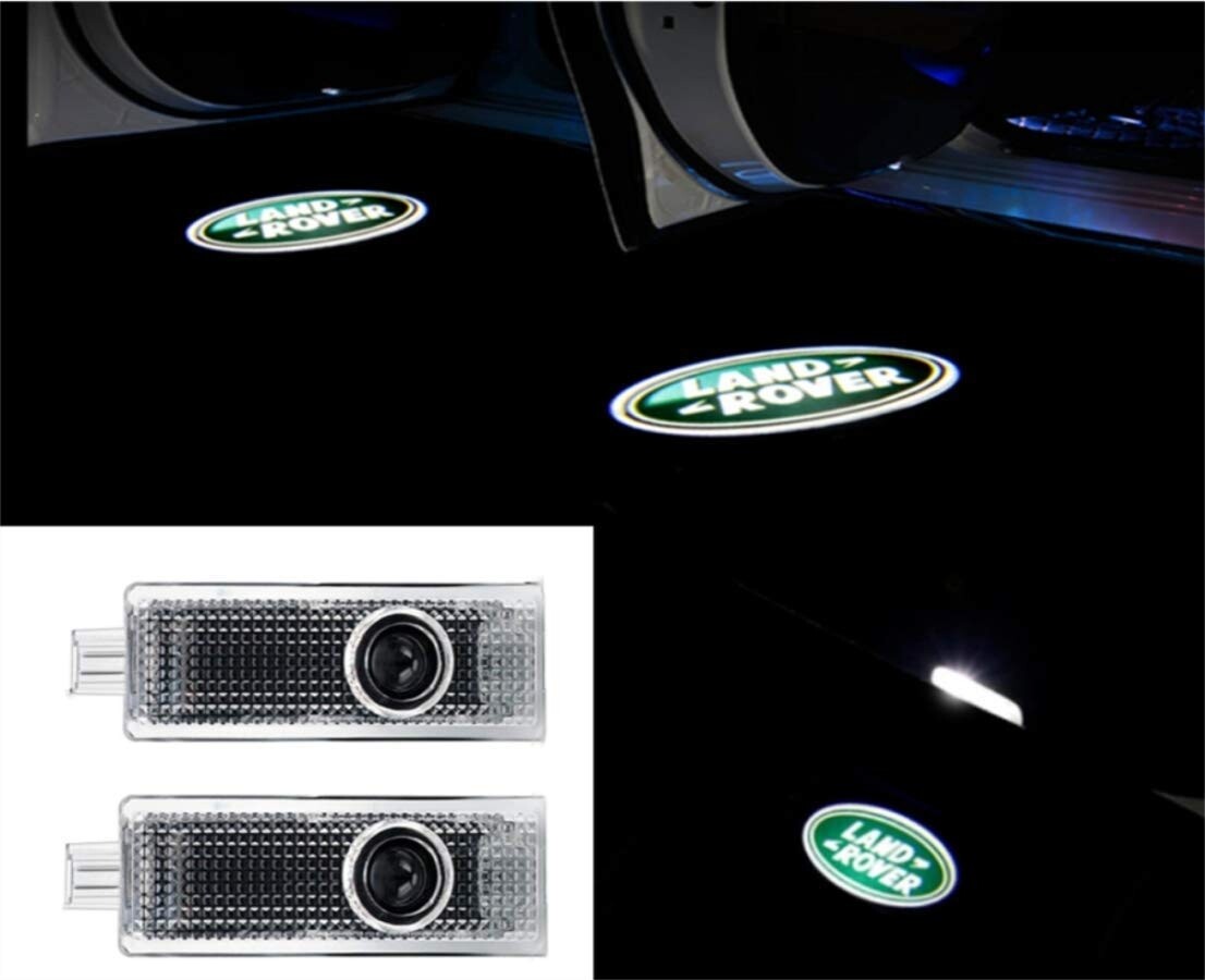 2 x Land Rover door projector shadow LED kit logo