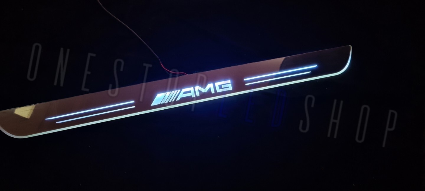 AMG 2pc door welcome scuff plate sill LED kit