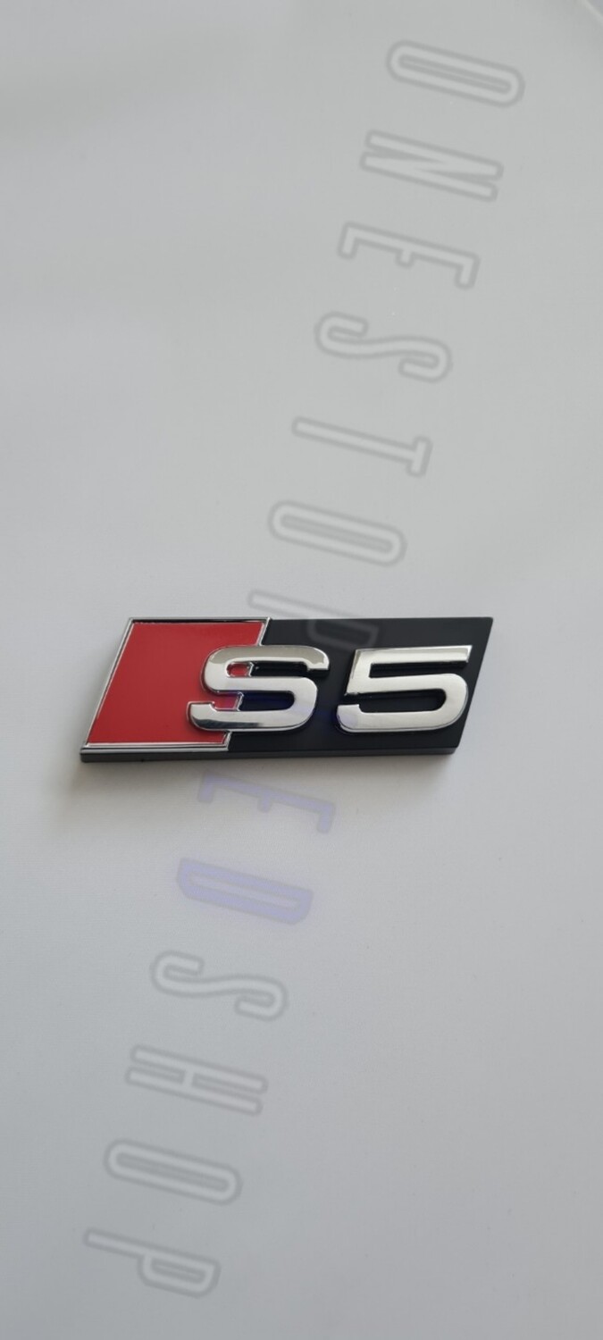 Audi S5 chrome silver grill grille badge emblem with 2 bar fitting kit