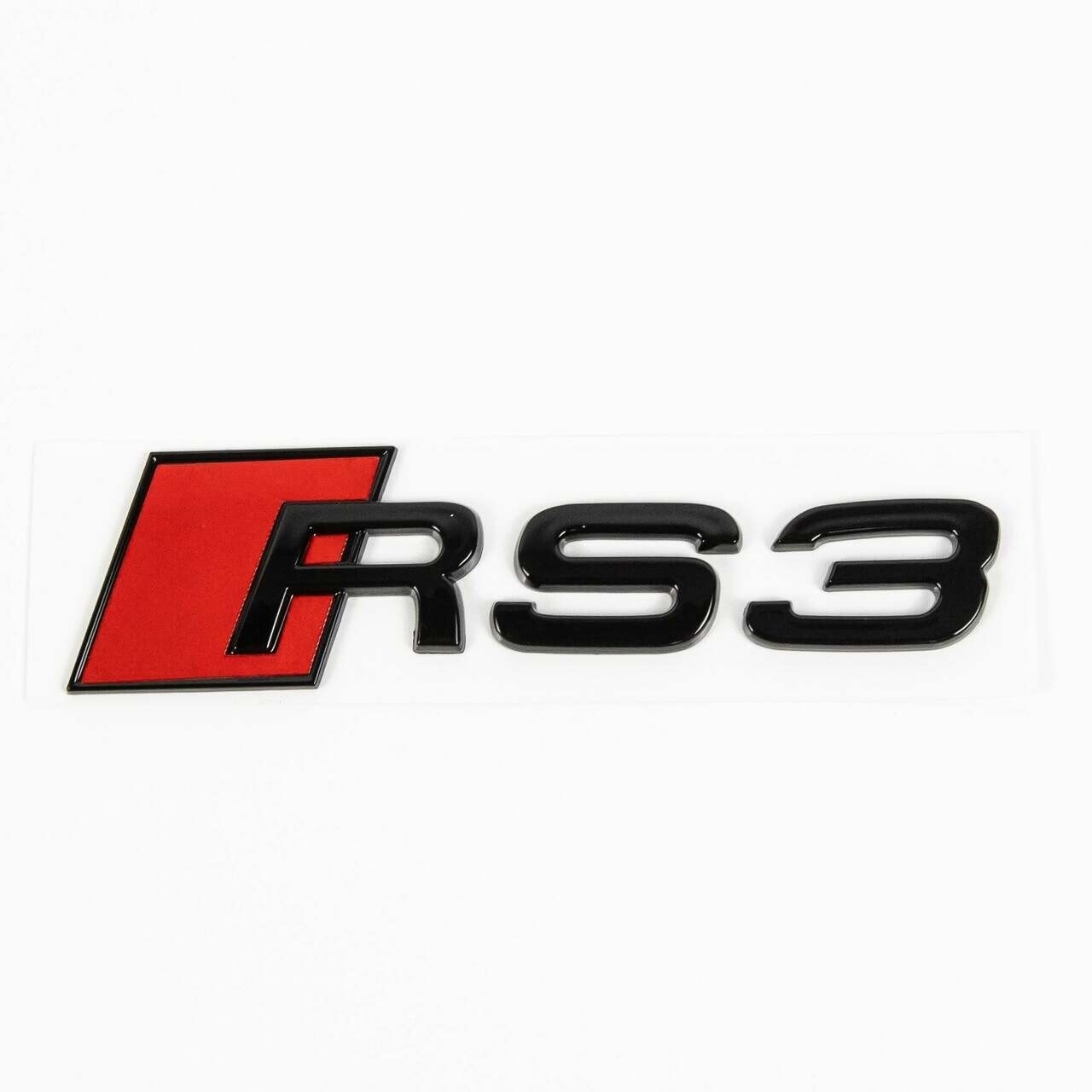 Audi RS3 black replacement rear boot trunk badge emblem adhesive stick on