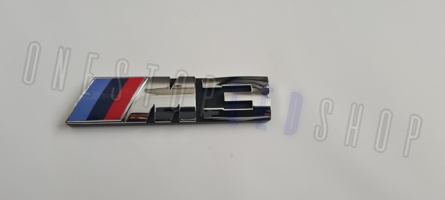 BMW M3 chrome front grill grille badge emblem with fitting kit