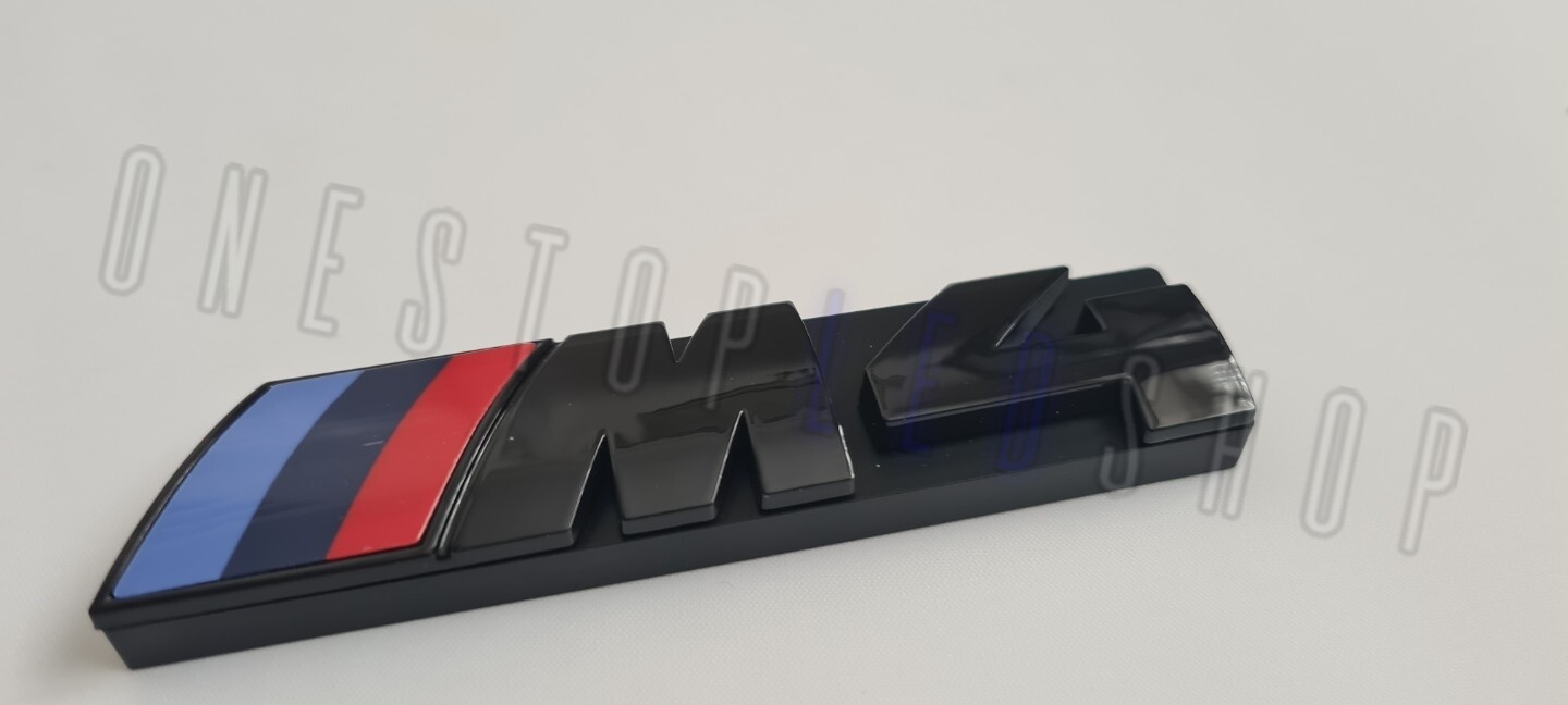 BMW M4 black front grill grille badge emblem with fitting kit