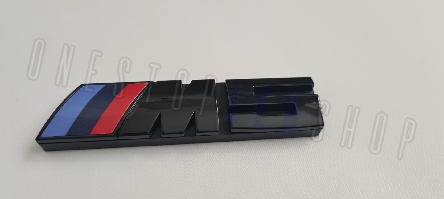 BMW M5 black front grill grille badge emblem with fitting kit
